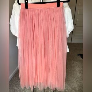 Altar’d State Blush Midi Tulle Skirt